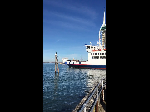 Wight Link Ferry leaving Portsmouth