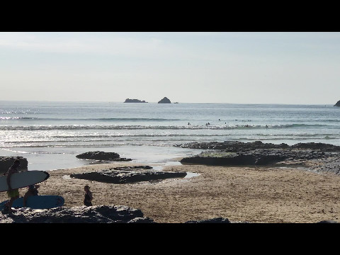 Sunset Surfing on Boobys Beach Cornwall