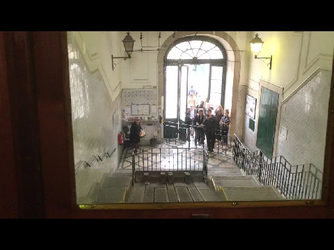 Riding the Bica Funicular in Lisbon