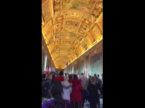 Walking to the Sistine Chapple at The Vatican